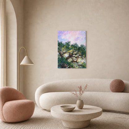 Impressionist Sunlit Tree Canvas Wall Art