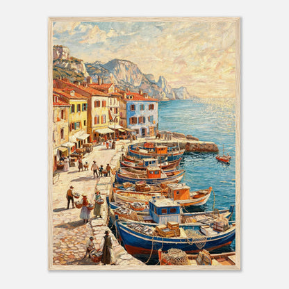 Mediterranean Fishing Harbor Impressionist Art Print
