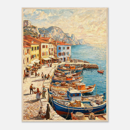 Mediterranean Fishing Harbor Impressionist Art Print