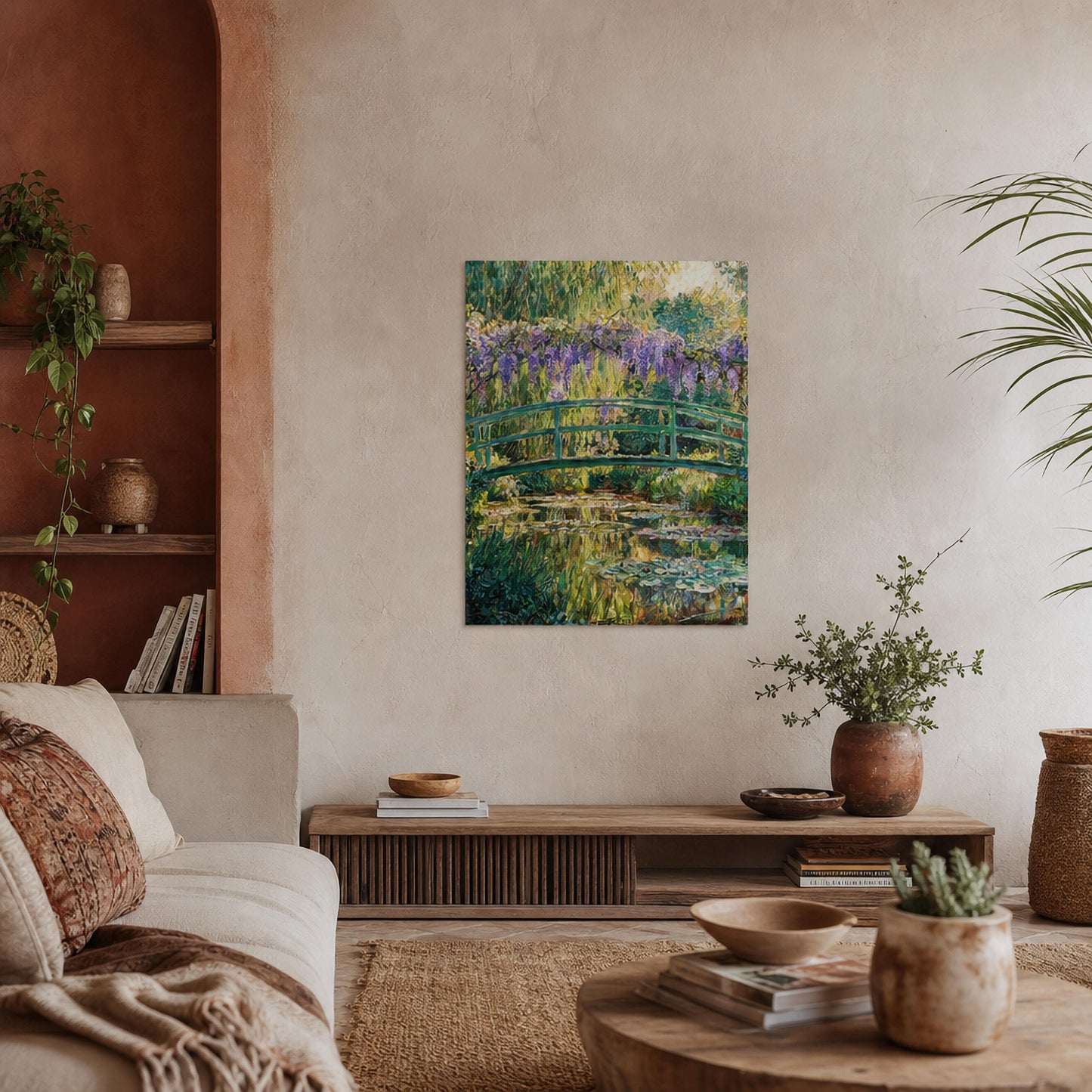 Japanese Bridge and Wisteria Impressionist Fine Art Print | Vintstep