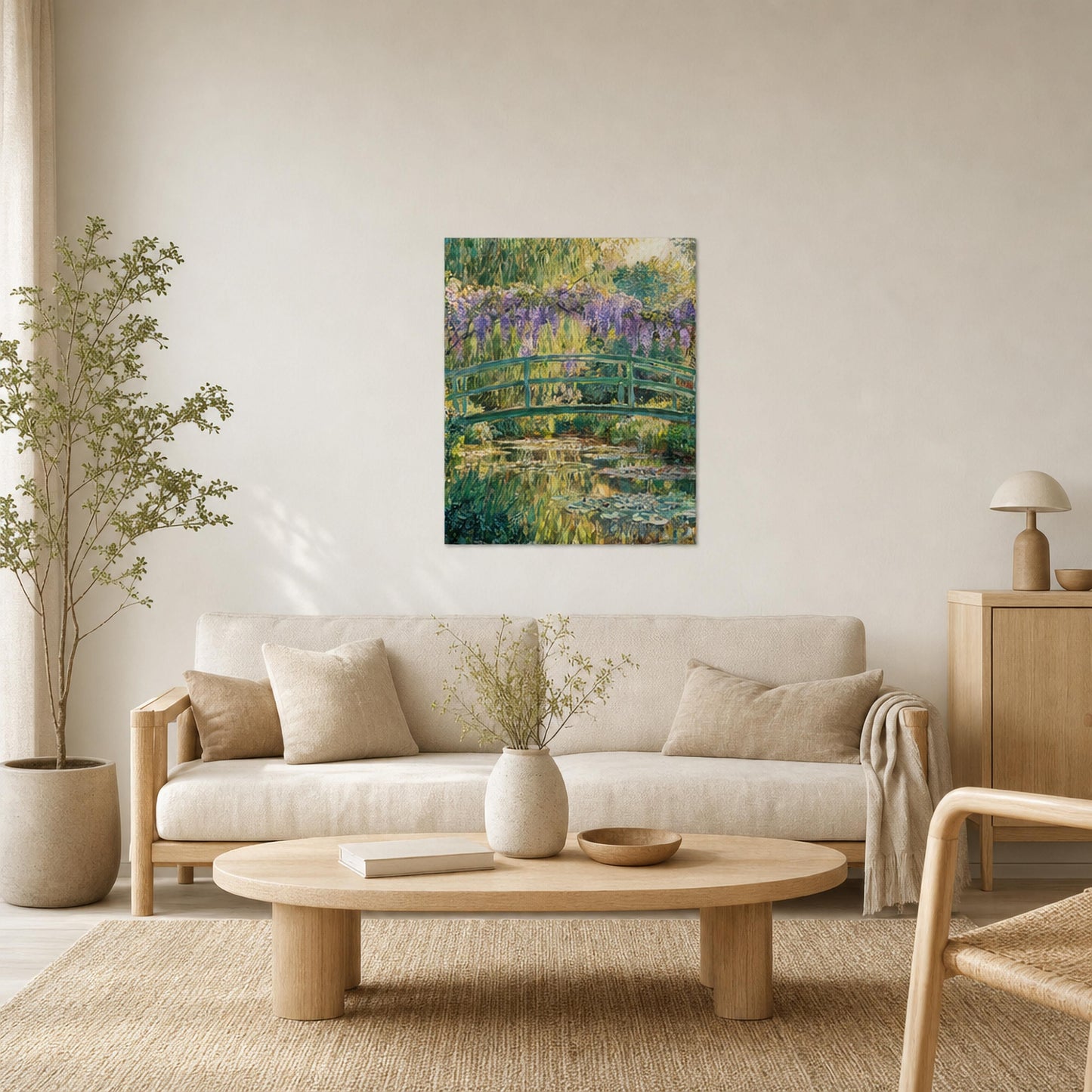 Japanese Bridge and Wisteria Impressionist Fine Art Print | Vintstep