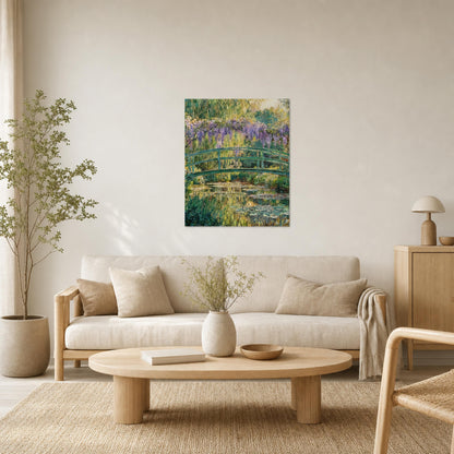 Japanese Bridge and Wisteria Impressionist Fine Art Print | Vintstep