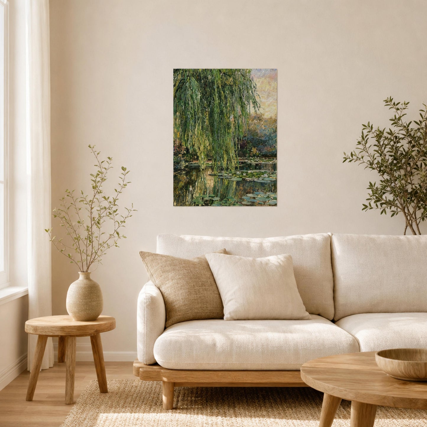 Weeping Willow and Water Lilies Impressionist Fine Art Print | Vintstep