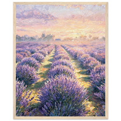 Lavender Sunset Field Framed Fine Art Print