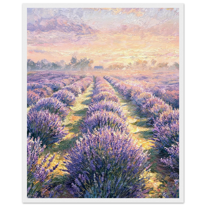 Lavender Sunset Field Framed Fine Art Print